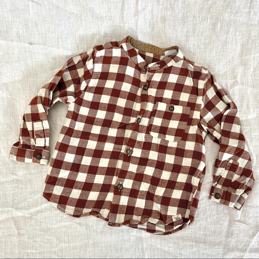 Zara baby boy plaid cotton shirt
